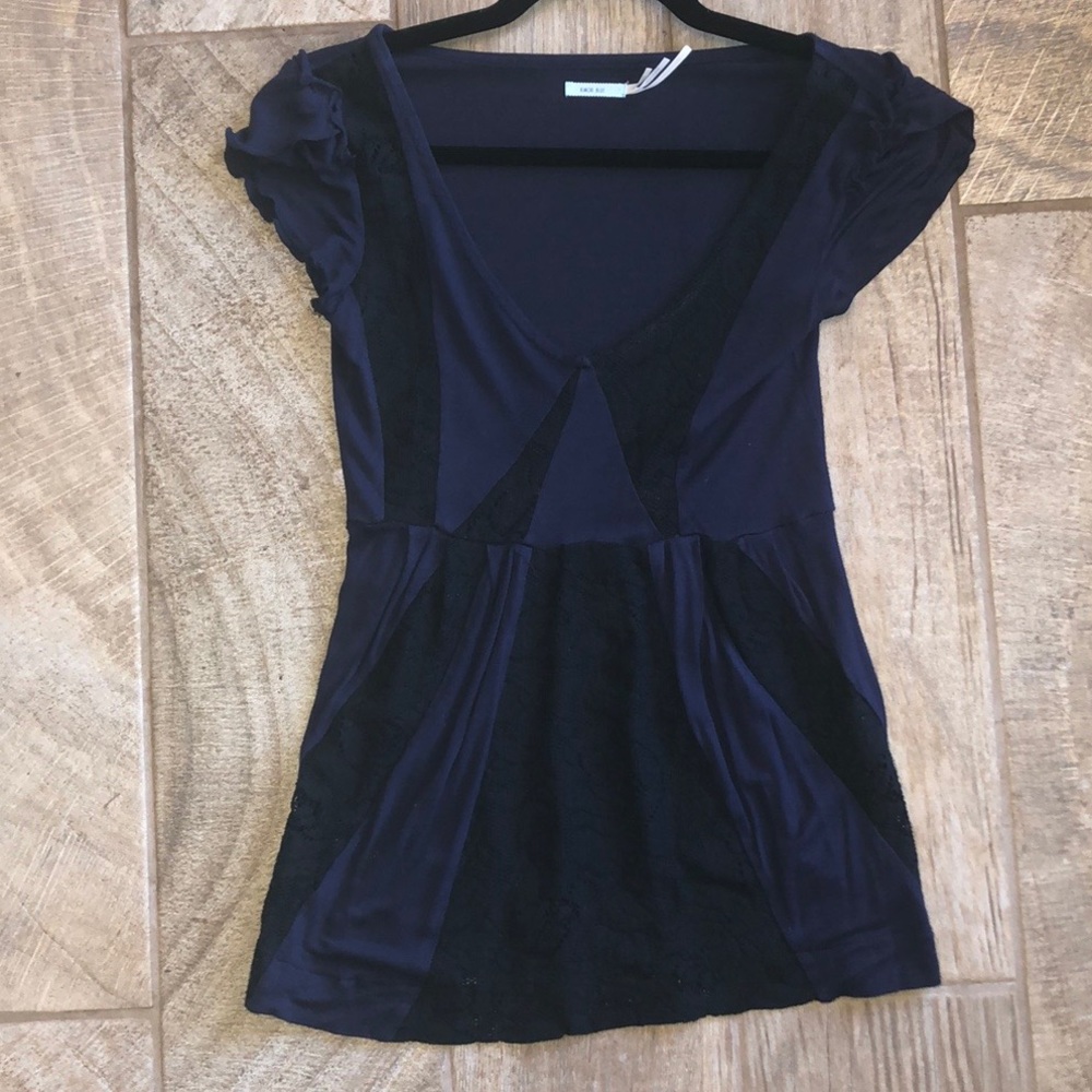 Kimchi blue top navy and black color lace details